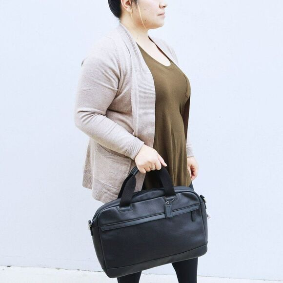 Coach Camden Leather Zip Top Briefcase 70927 Black - Picture 2 of 12